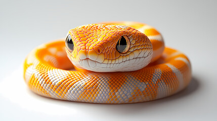 Fototapeta premium This plush snake toy is a bit fluffy, has cute 3D figures, and is white in color