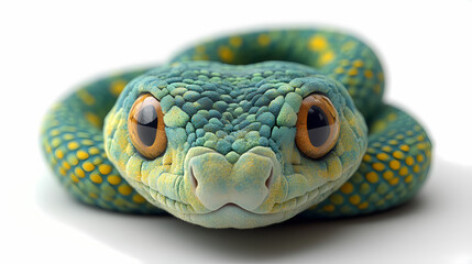 Fototapeta premium This plush snake toy is a bit fluffy, has cute 3D figures, and is white in color
