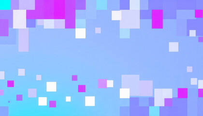 Fototapeta premium Colorful pixelated digital background in blue and purple tones, symbolizing technology, innovation, and creativity.