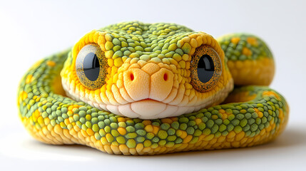 Fototapeta premium This plush snake toy is a bit fluffy, has cute 3D figures, and is white in color