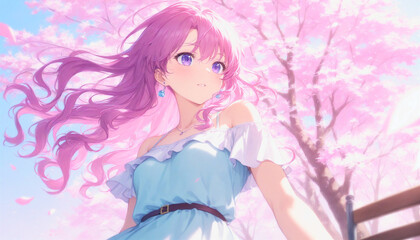 Fototapeta premium 桜の下