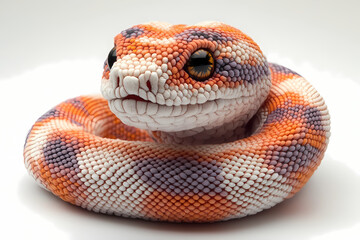 Obraz premium This plush snake toy is a bit fluffy, has cute 3D figures, and is white in color