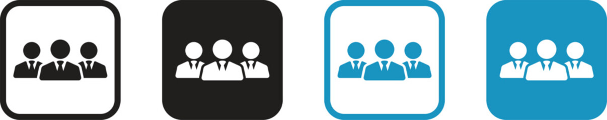 A collection of people icons in a team or in a group in flat style. community symbol, workgroup, friends group