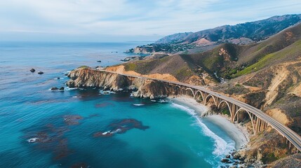 Fototapeta premium view of the sea from the mountain