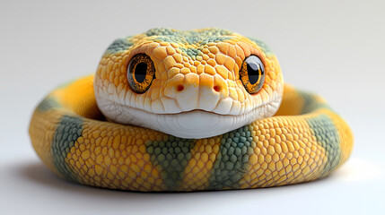 Fototapeta premium This plush snake toy is a bit fluffy, has cute 3D figures, and is white in color