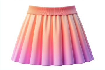Pastel Ombre Pleated Skirt 3D Render Fashion Design Clothing Apparel Gradient Colors Orange Purple