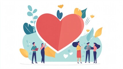 Bright Heart on Speech Text Box: Delivering Positive Messages and Love