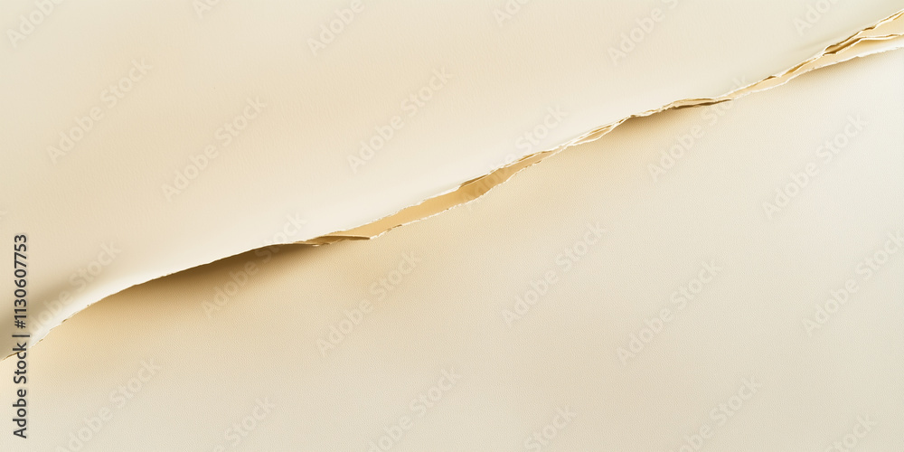 Poster torn beige paper texture with visible rip across surface