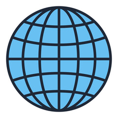 Earth Globe vector Travel simple blue icon or sign