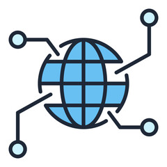 Earth Globe vector International Logistics blue icon or design element