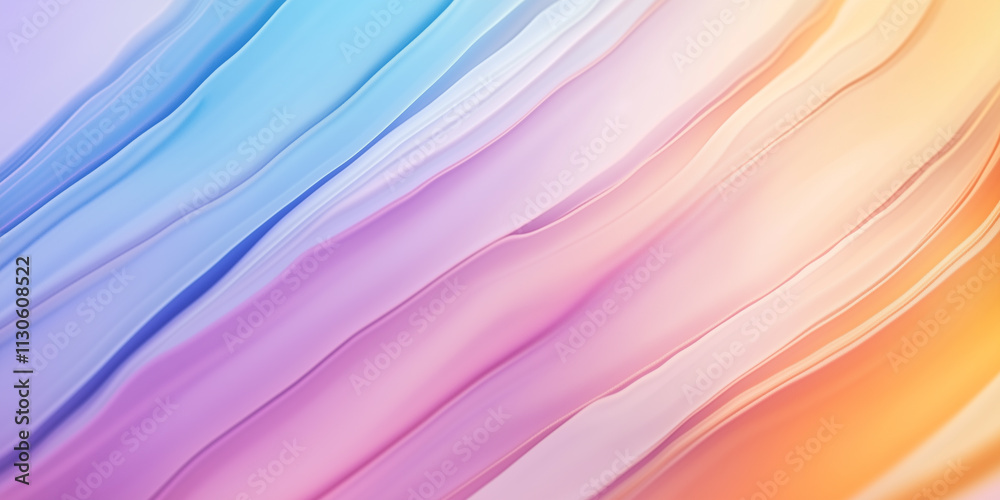 Poster Colorful abstract background with layered pastel waves creating soothing texture