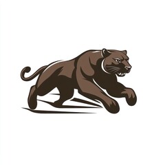 Obraz premium Brown panther in a dynamic running pose.