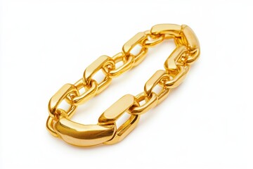 Obraz premium gold hand chain isolated on a white background