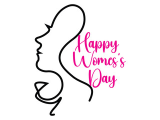 Happy Women's Day Minimalist Illustration