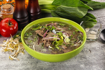 Vietnamese cuisine - Pho Bo soup with beef