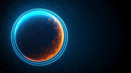 Naklejka premium Glowing Earth Futuristic Planet Space Background