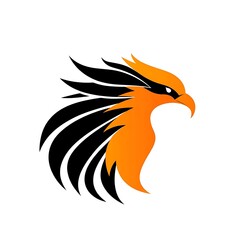 Obraz premium Stylized Orange And Black Eagle Head Design