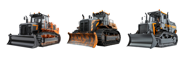 Heavy-Duty Bulldozer on Transparent Background
