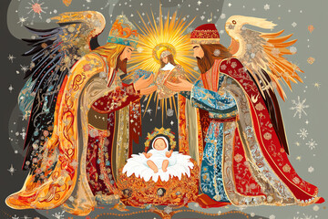 Generative AI Online Banner for Three Kings Day Epiphany Celebration in Colorful Cartoon Style