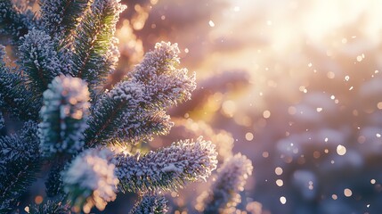 Obraz premium Beautiful Christmas background with snow-covered trees