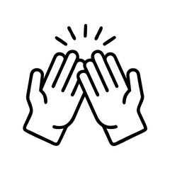 Obraz premium hand clapping icon, dance day line art, dance icon - simple black line art icon of hand clapping, for dance day celebrations. dancer vector art.