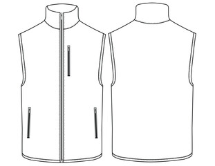 Modern vest  Jacket vector illustration with zipper front and back view © GD TAWHIDUL
