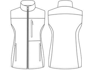 Modern vest  Jacket vector illustration with zipper front and back view © GD TAWHIDUL