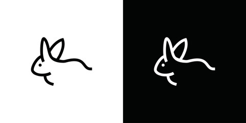 very simple rabbit logo vector
