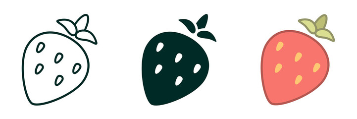 Fototapeta premium strawberry icon PNG - Simple isolate transparent background