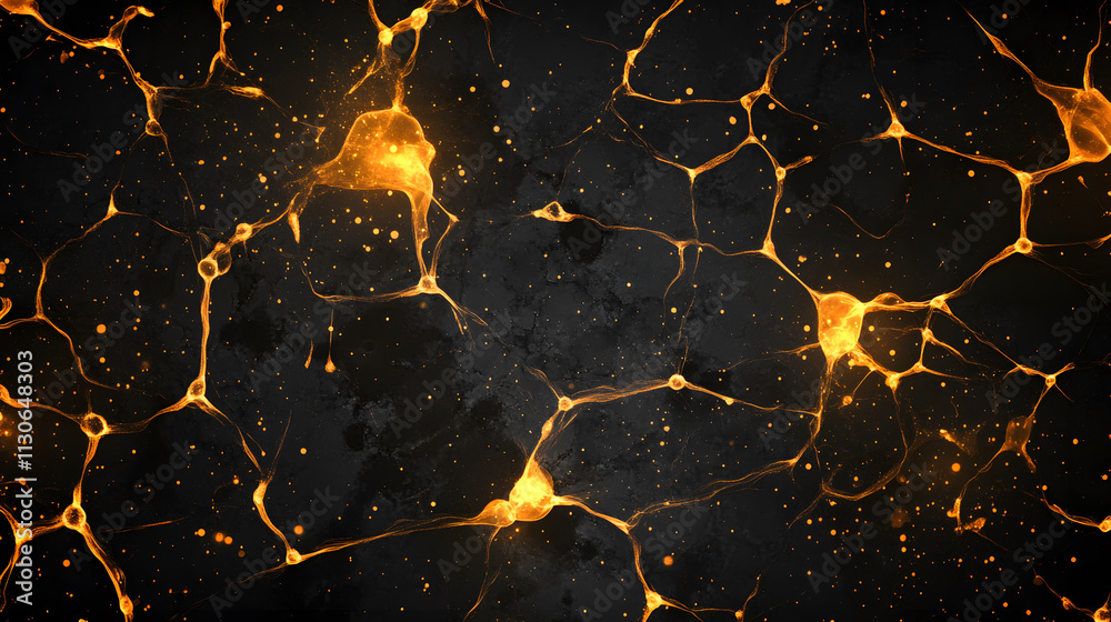 Poster A dark background showcases a network of glowing, fiery connections resembling neurons or cosmic patterns