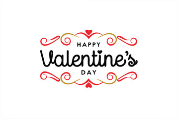 Fototapeta premium Celebrate love with beautiful Happy Valentine’s Day typography designs featuring romantic fonts, heart symbols, and love-inspired text