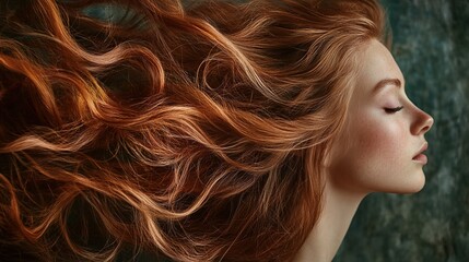 Naklejka premium portrait of a woman with long hair