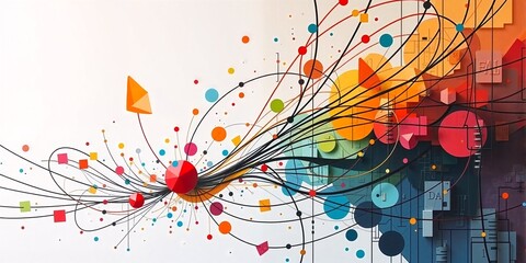 Exploding Creativity: A Symphony of Colors and Lines Unleashing Invention.