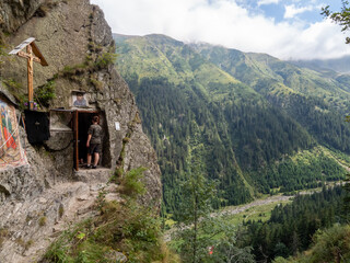 The rock cell of Priest Arsenie Boca, Fagaras mountains Romania