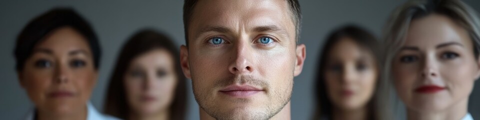 Fototapeta premium Group of Diverse People in a Modern Office Setting Portrait