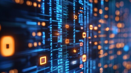 Obraz premium binary code on screen