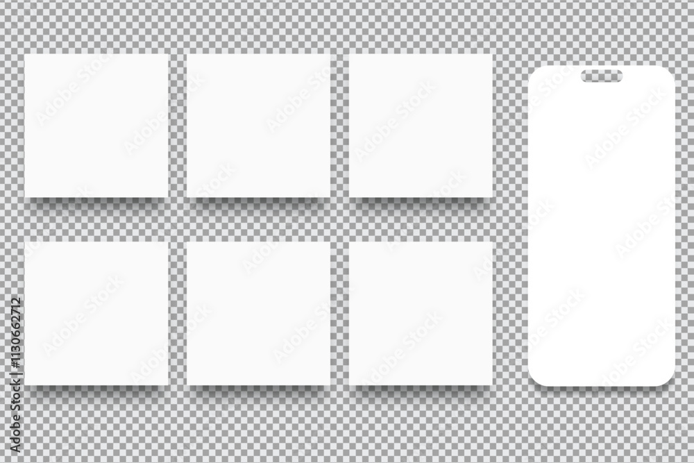 Poster social media post interface mockup. social media mobile app page template design for user carousel s