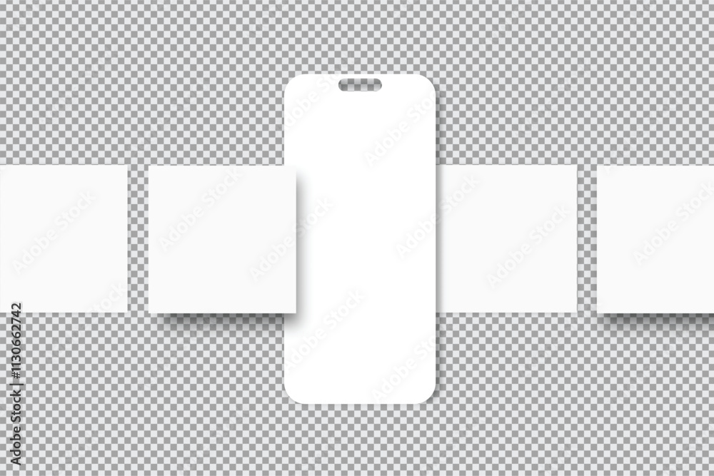 Poster social media post interface mockup. social media mobile app page template design for user carousel s