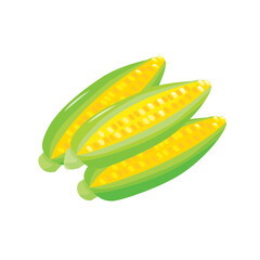 アイソメトリック_立体的でシンプルなとうもろこしのイラスト