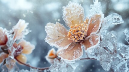 Fototapeta premium Frozen flower