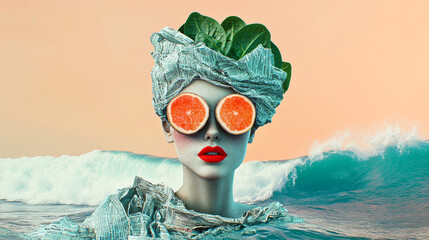 Fashion collage illustration art.