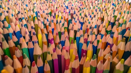 Fototapeta premium Colored pencils background Color pencils on white background