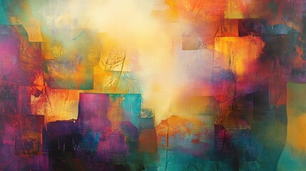 Naklejka premium Vibrant Abstract Composition with Rich Colors and Textures