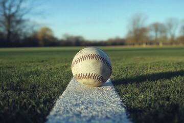 baseball on the field with clear sky