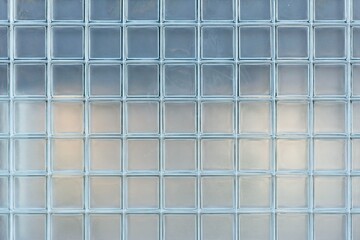 Closeup of glass brick wall background texture.