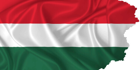 Obraz premium Hungary Flag with torn edges on transparent background