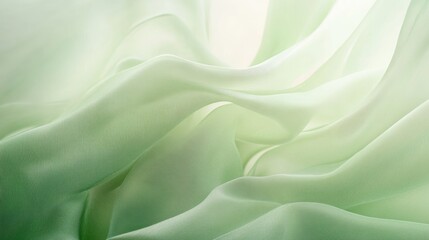 Obraz premium Delicate green silk fabric background, offering space for text or product presentation. 