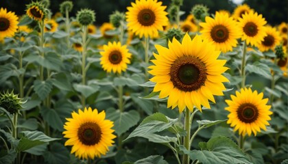 Obraz premium Field of sunflowers.