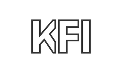 Obraz premium KFI logo design template with strong and modern bold text. Initial based vector logotype featuring simple and minimal typography. Trendy company identity.