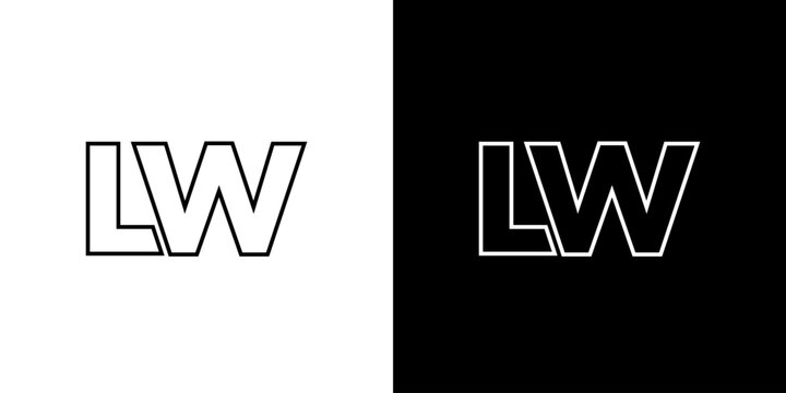 Letter L and W, LW logo design template. Minimal monogram initial based logotype.